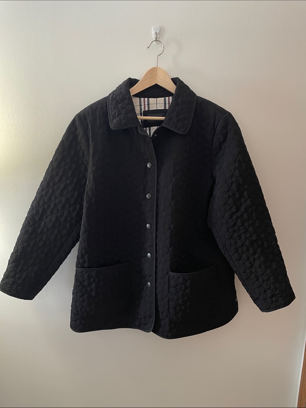 Women’s Plus Size Quilted Black Lightweight Jacket Coat